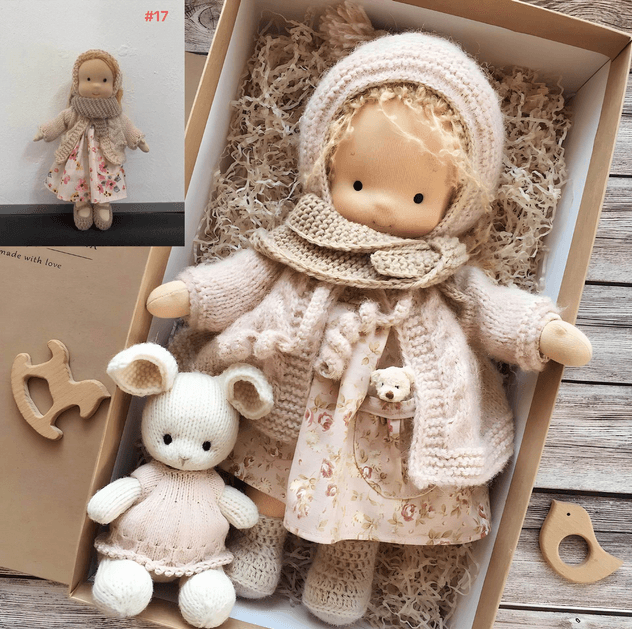 Davy | Handmade Waldorf Doll "Poppi" | 35cm | Organic Cotton & Hypoallergenic Textiles | Educational Toy | Sensory Stimulation