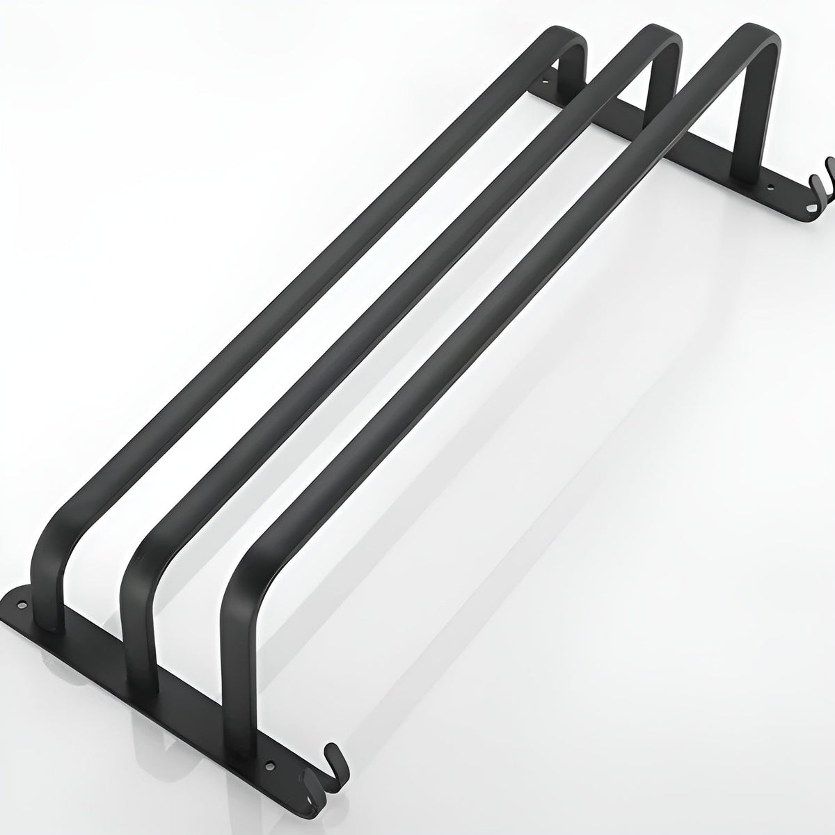 Davy | HangEase 3-Tier Towel Holder – Black Wall-Mounted Aluminum Rack Without Drilling