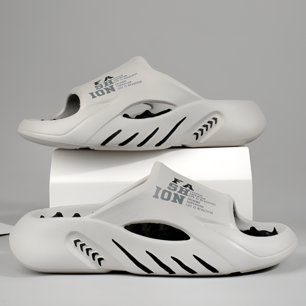 Supportive Graphic Slide Sandals