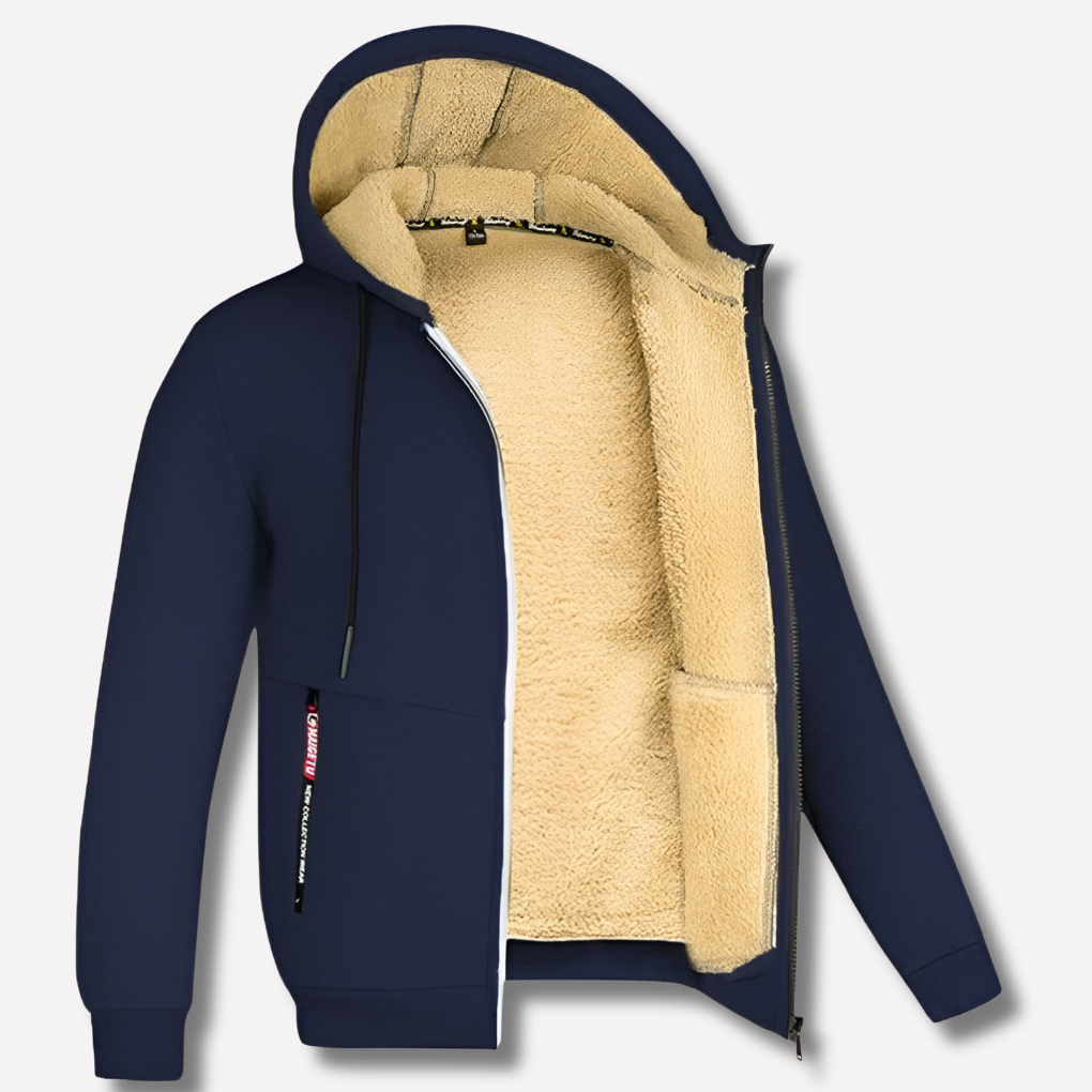 Davy | Men's Cozy Sherpa Lined Fleece Hoodie