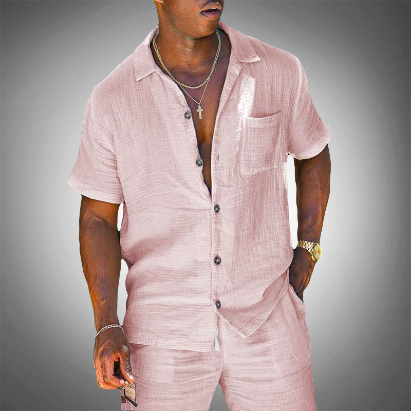 Davy | Men's Linen Shirt and Shorts Vacation Set