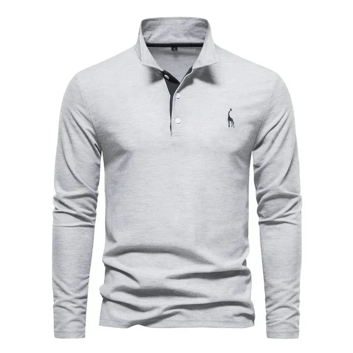 Davy | Men's Classic Long-Sleeve Embroidered Polo Shirt
