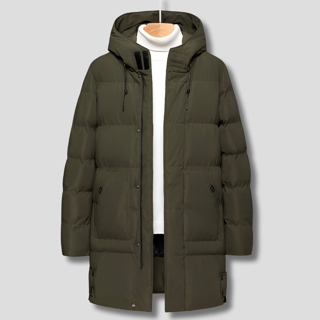 Men's Insulated Hooded Parka for Cold Weather