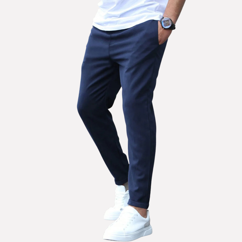 Stretch Chino Pants with Drawstring