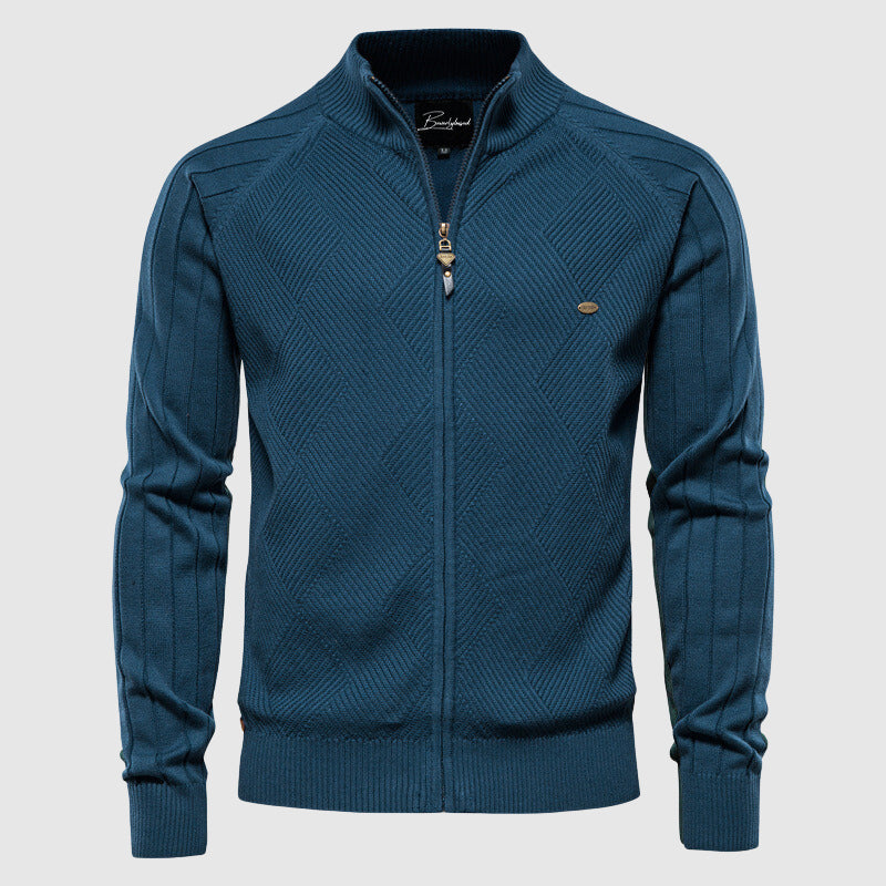 Men's Refined Zip-Up Knit Sweater