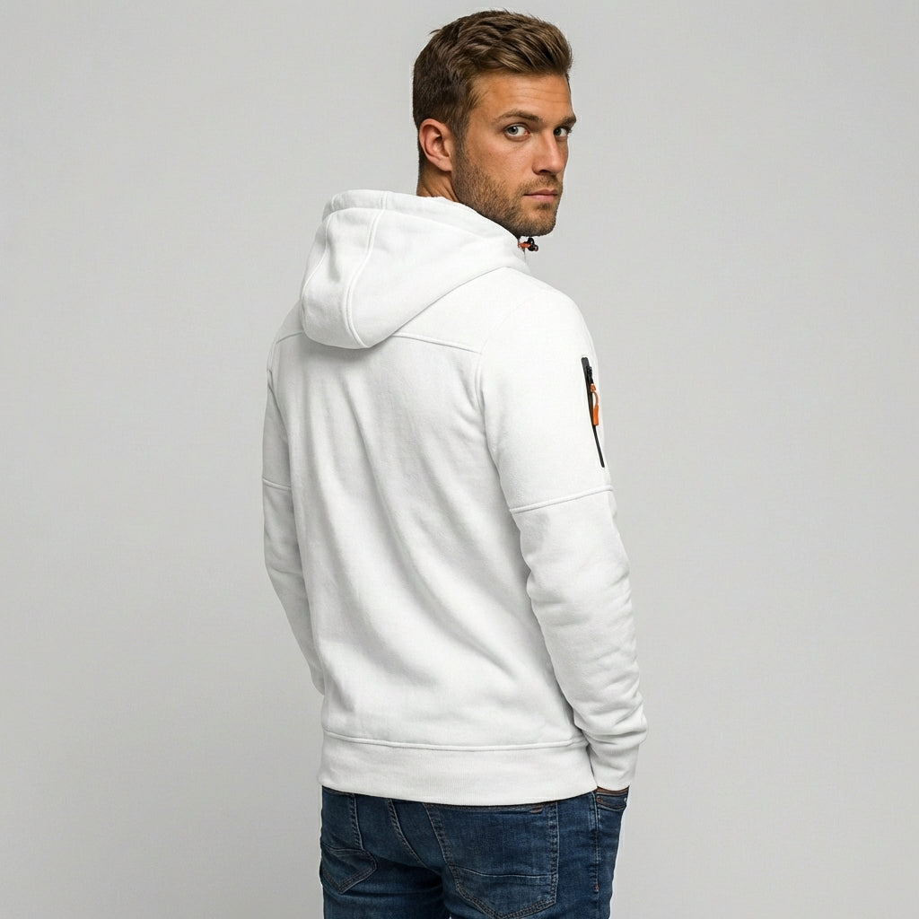 Davy | Men's Comfortable Zip-Up Hoodie with Contrast Accents