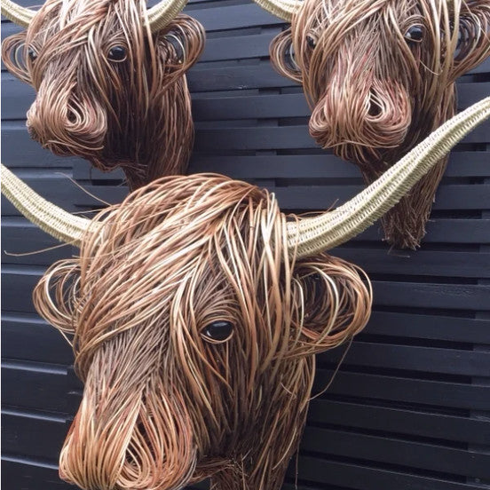 Davy | Handcrafted Highland Cow Head Art for Nature Lovers