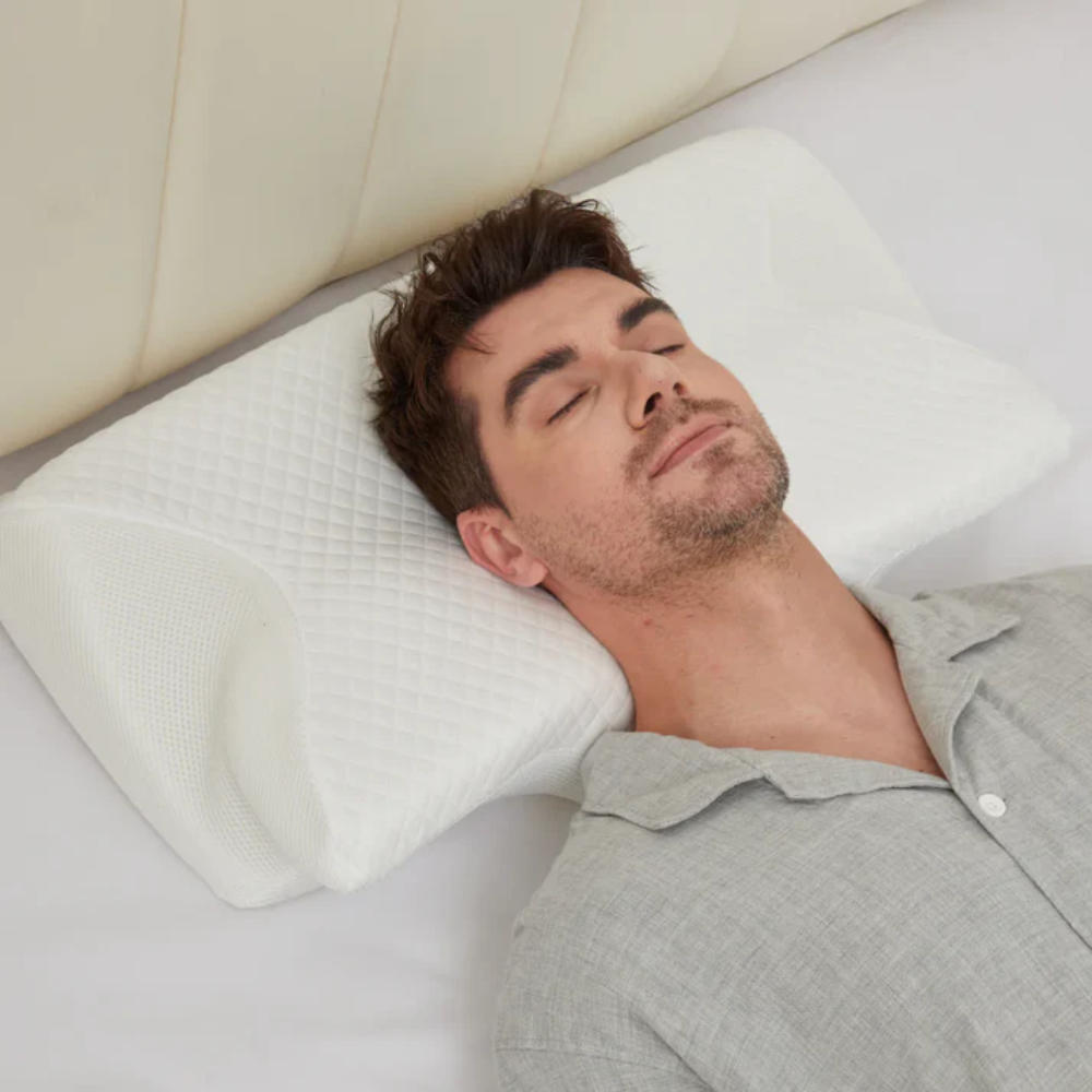 Davy | Pillow for Sleep Apnea & Snoring Relief – Ergonomic Memory Foam Anti-Snore Pillow for Better Breathing & Deep Sleep Support