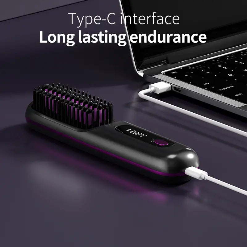 Davy | Travel Hair Straightening Brush | Sleek Hair On-the-Go