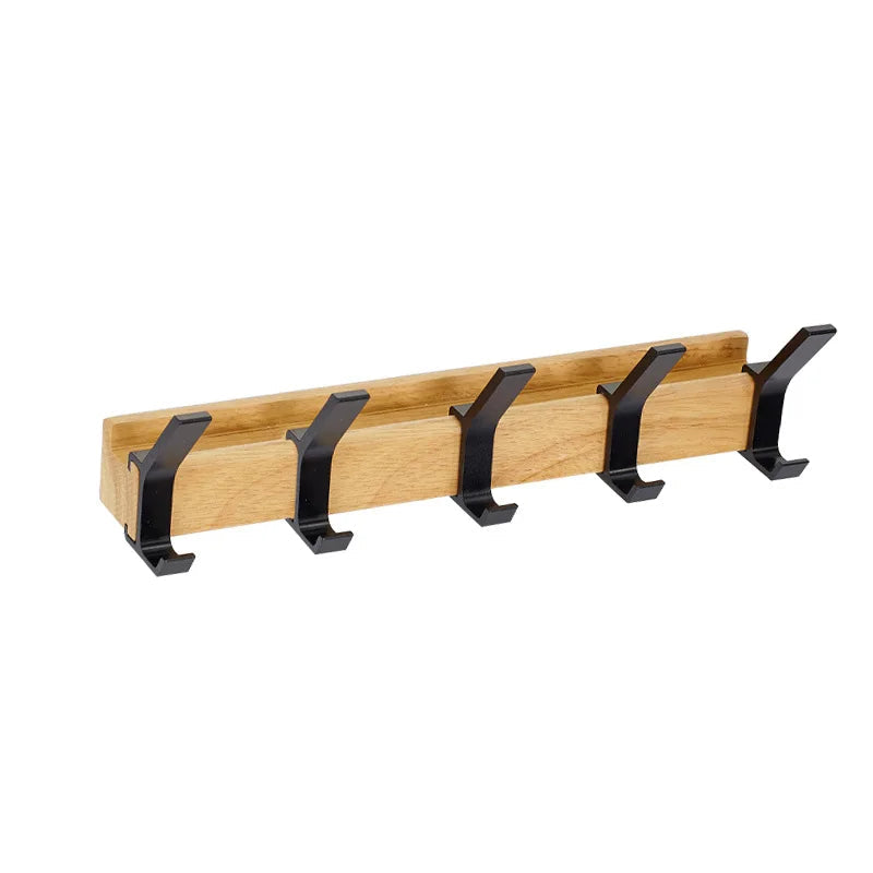 Davy | Wall wardrobe with movable hooks – Scandinavian design made of wood and metal