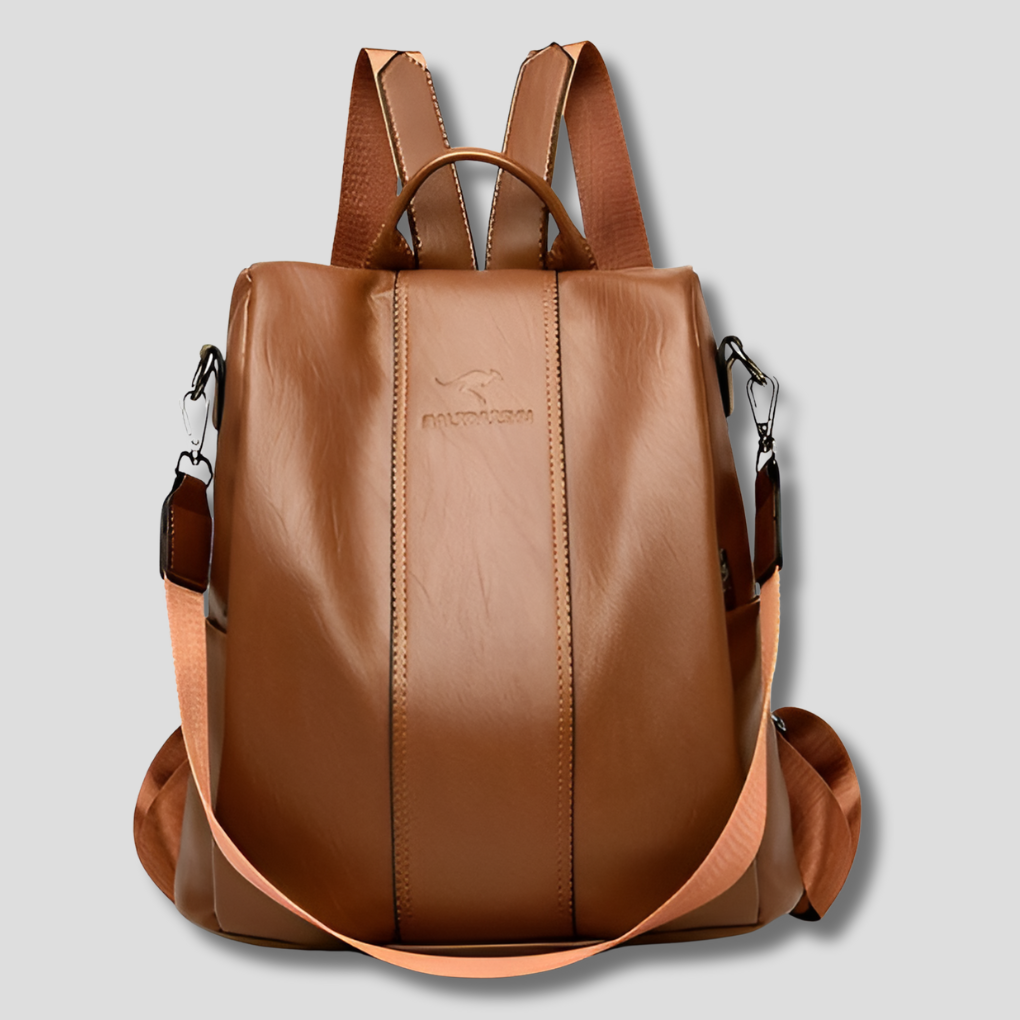 Davy | Women's Anti-Theft Leather Backpack with Concealed Zippers