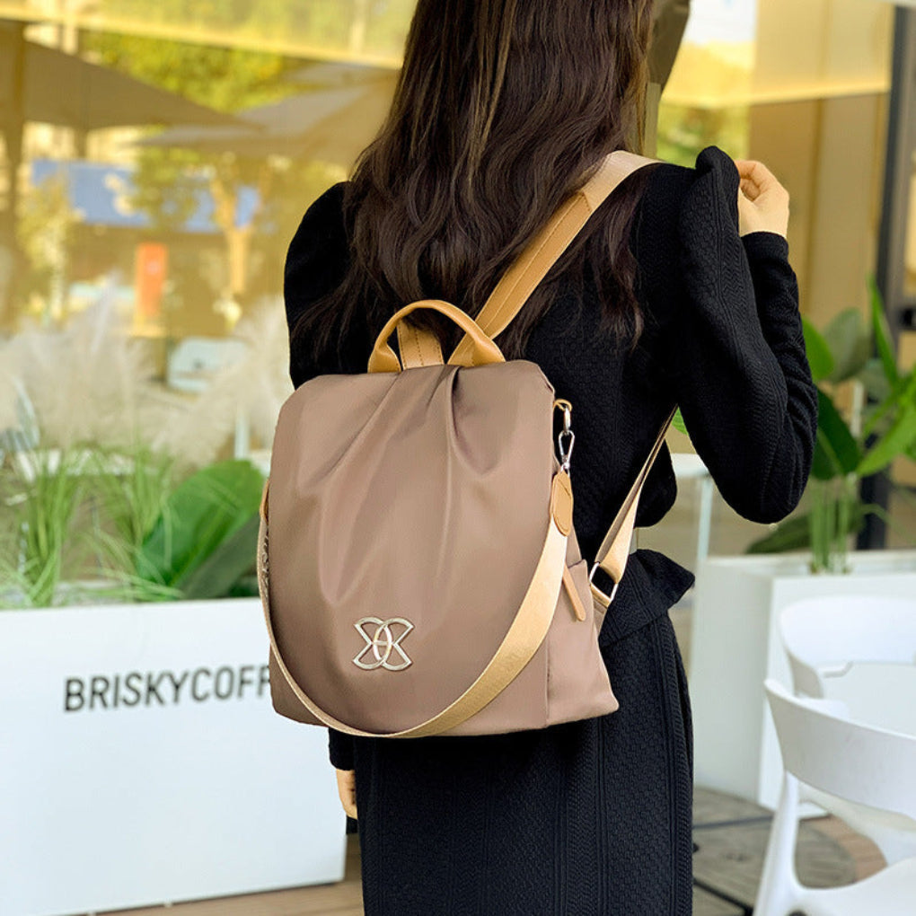 Davy | Women's Anti-Theft Backpack with Leather Details