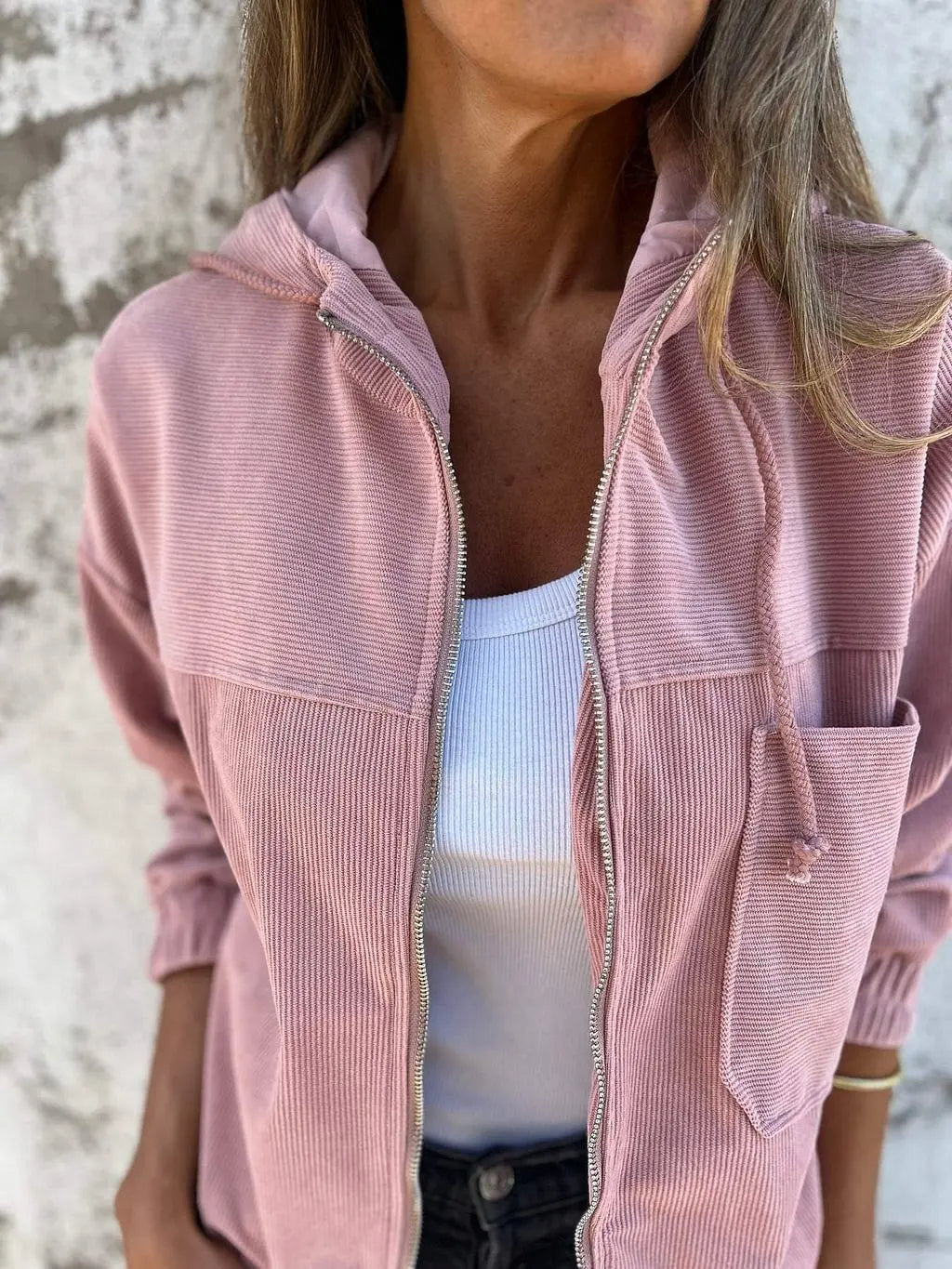 Cozy Corduroy Hooded Jacket
