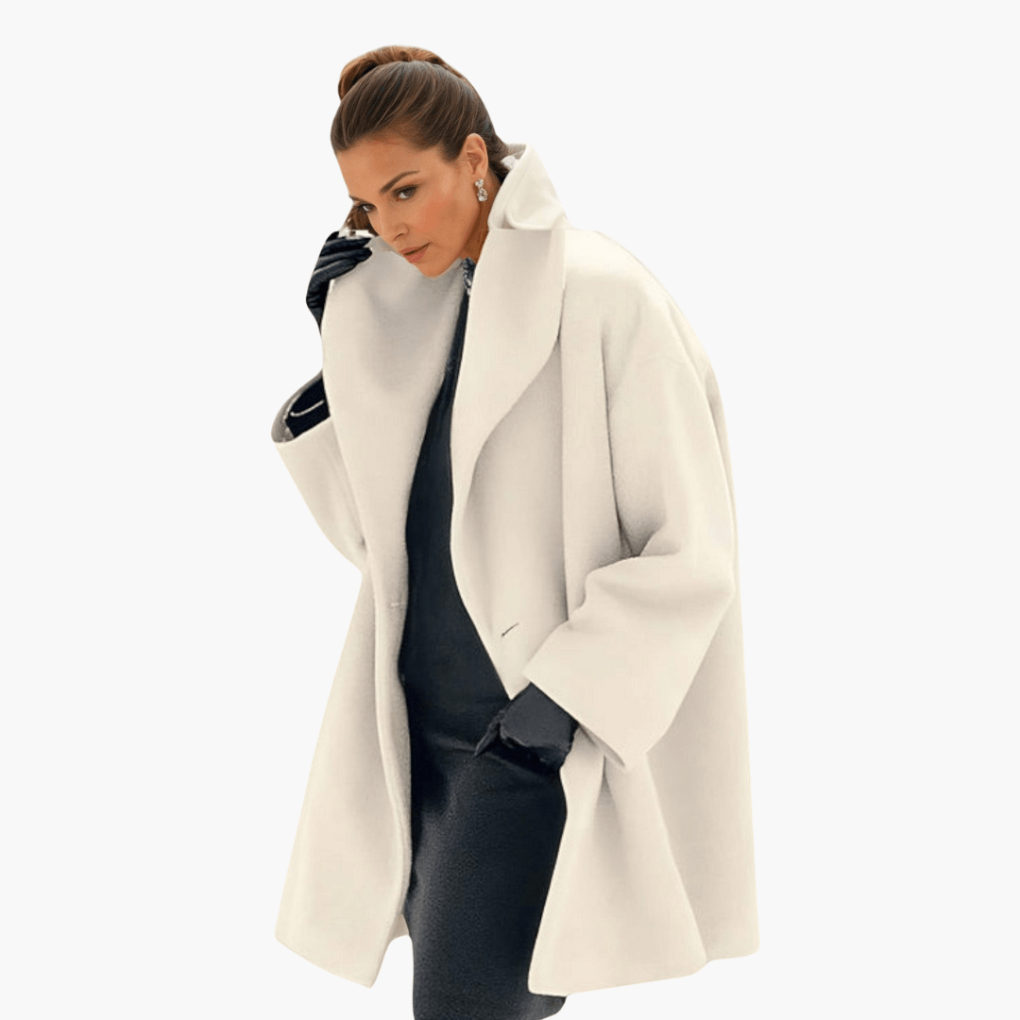 Sculptural Shawl Collar Coat