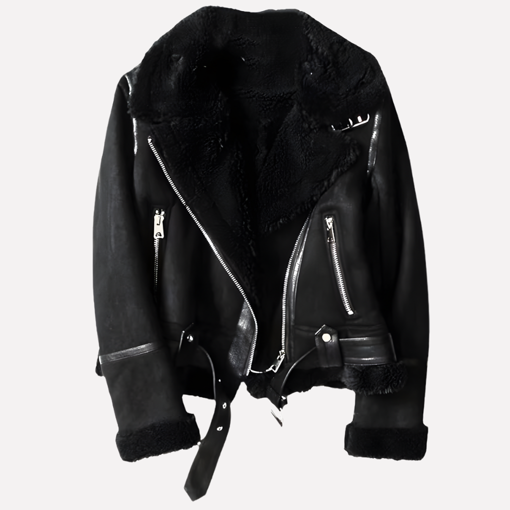 Women's Cozy Shearling Aviator Jacket