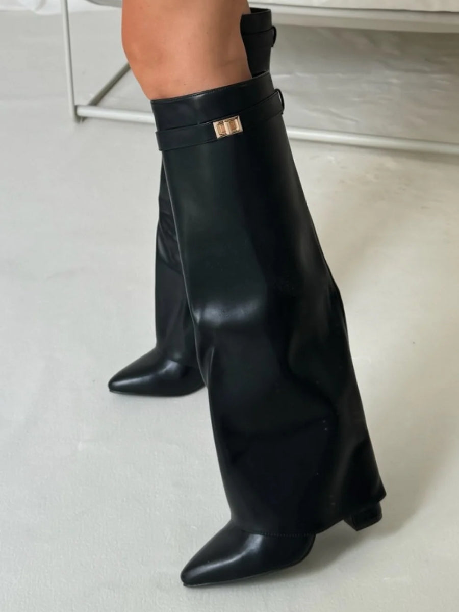 Davy | Leather Shoes with Gold Accents for Women | Daily Wear
