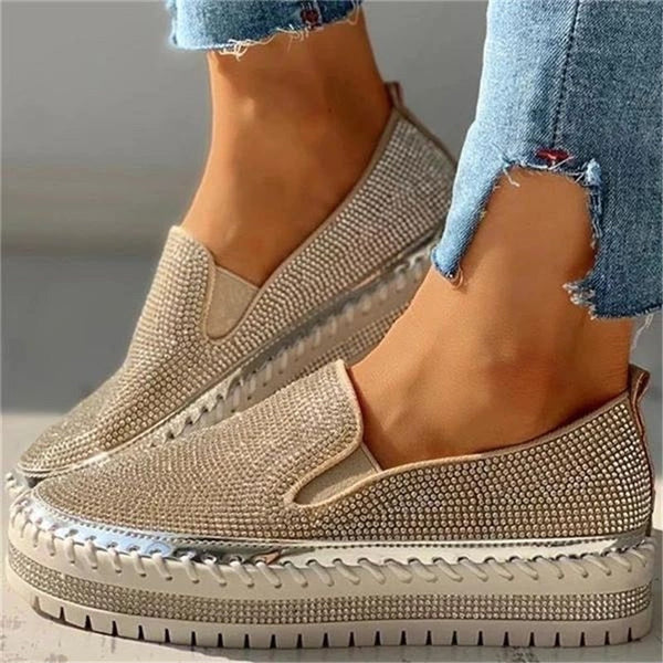 Women's Rhinestone Slip-On Comfort Loafers