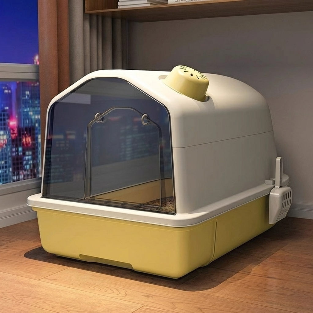 Davy | XL Enclosed Litter Box for Cats - Odor Control
