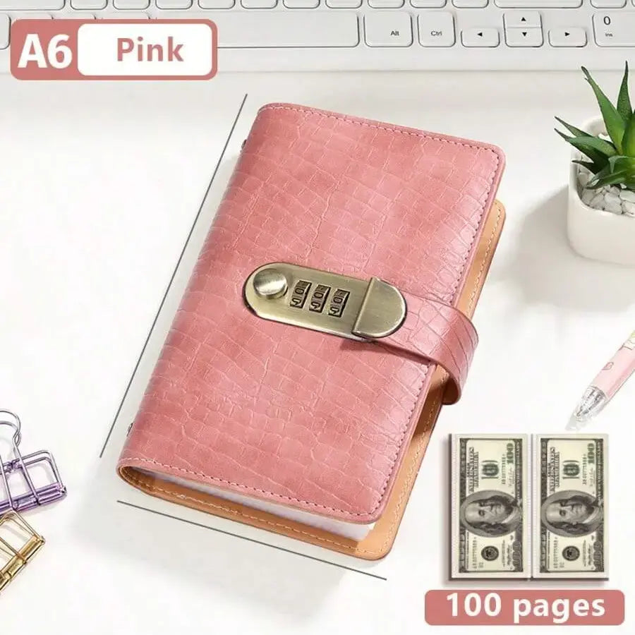 Secure Your Cash in Style! Lockable A6 Savings Notebook with 3-Digit Combination Lock