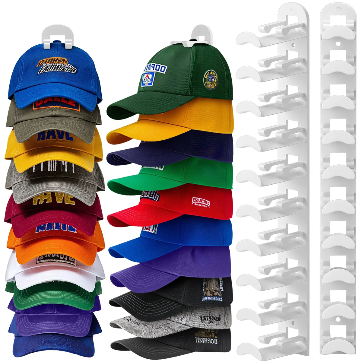 Wall-mounted hat rack – each rack can hold 10 hats