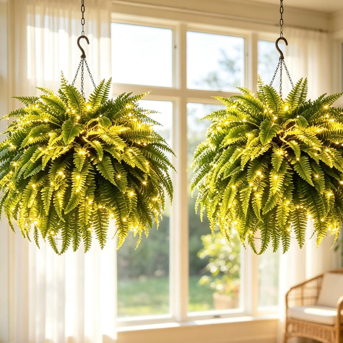 Glowing Boston Fern with Lights – Zero Water, Zero Mess, 100% Cozy