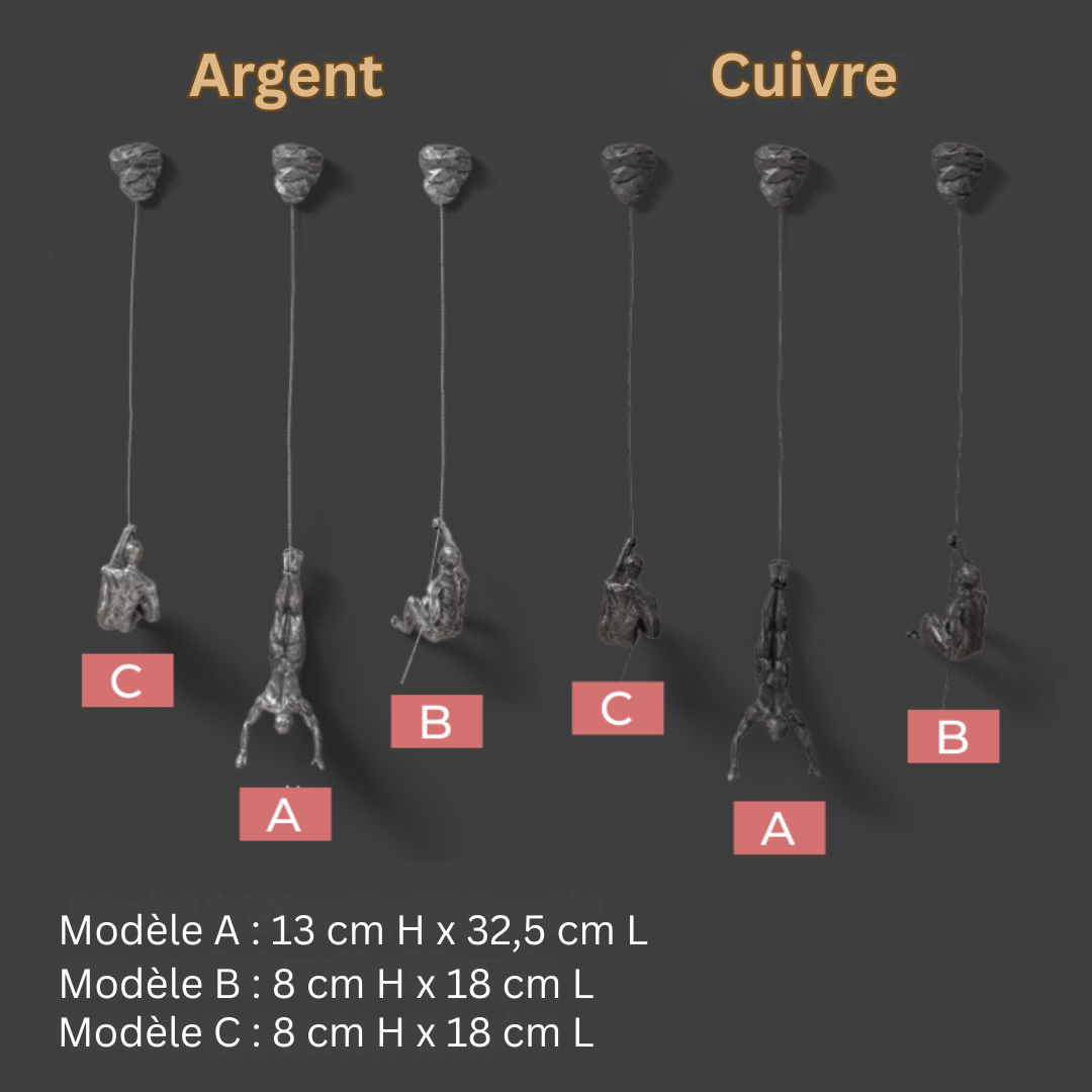 ElevéArt Luxe Wall Decoration Set | Creative Climbing Man for Unique Interior Accents