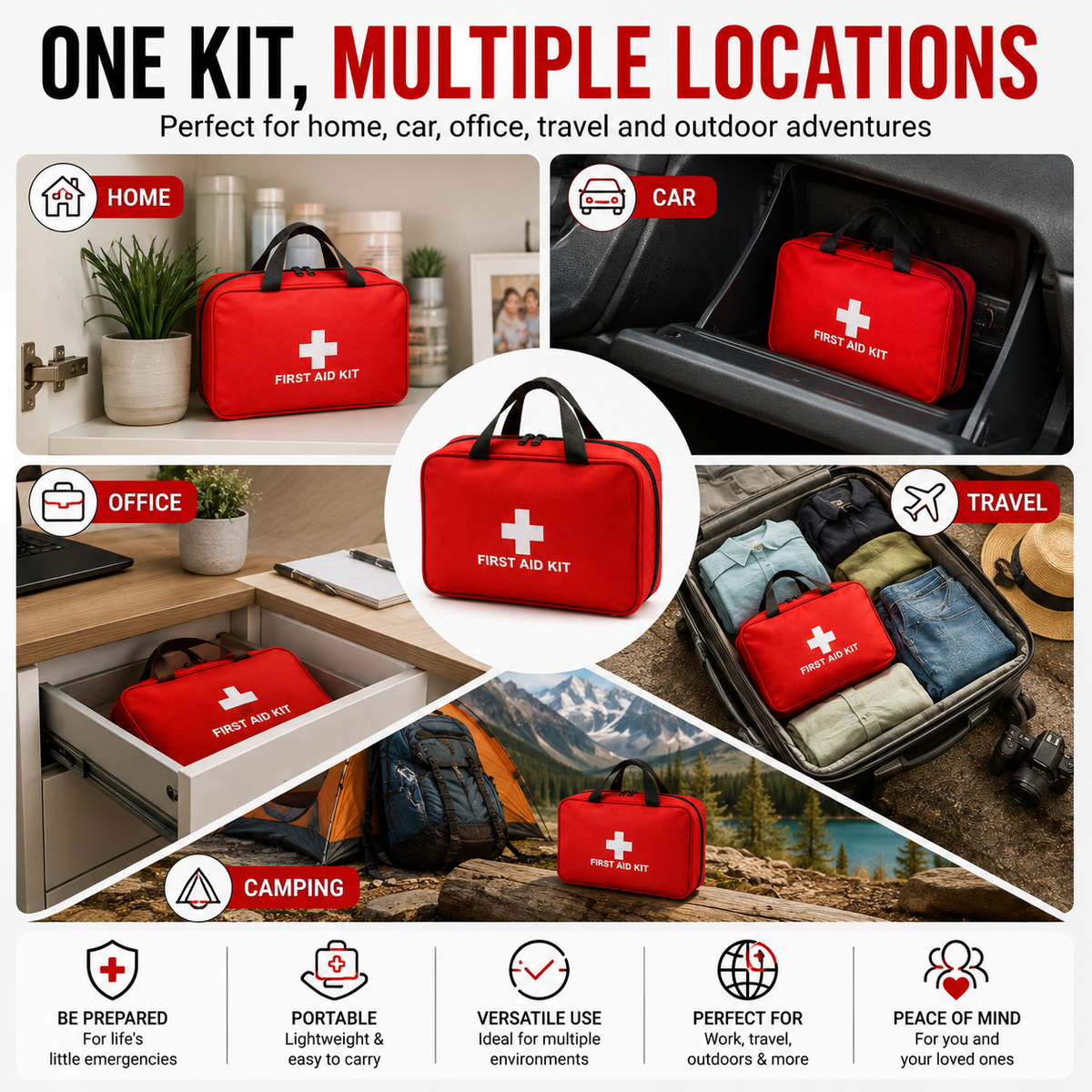 Portable First Aid Kit-Be Prepared-Anytime, Anywhere
