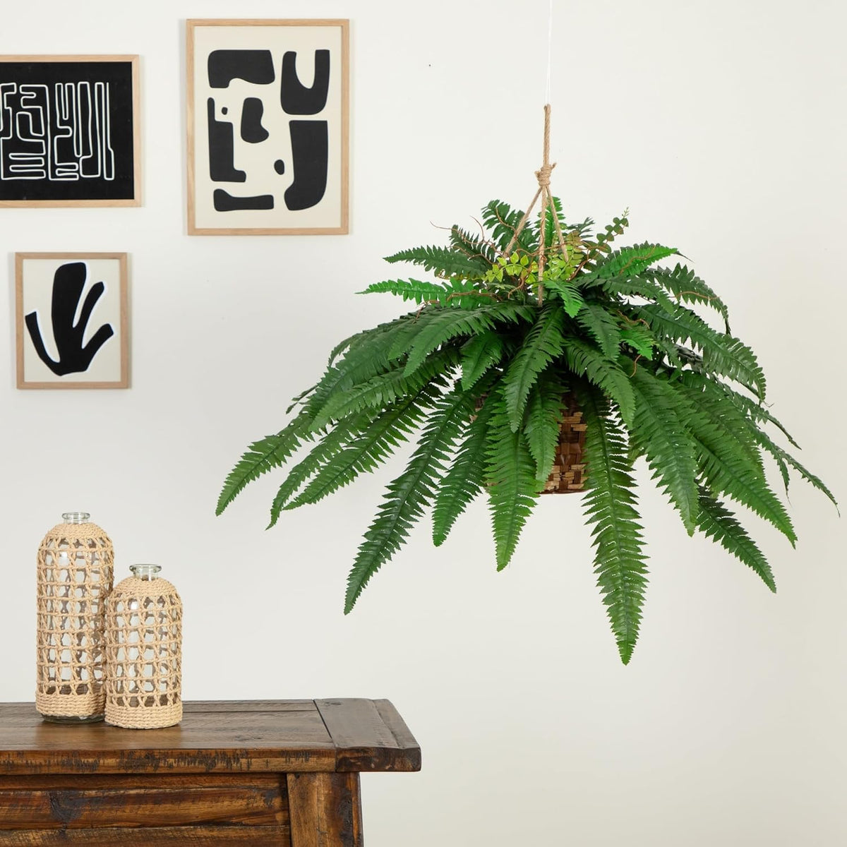 Artificial Hanging Fern Plant – Effortless Greenery for Home & Garden
