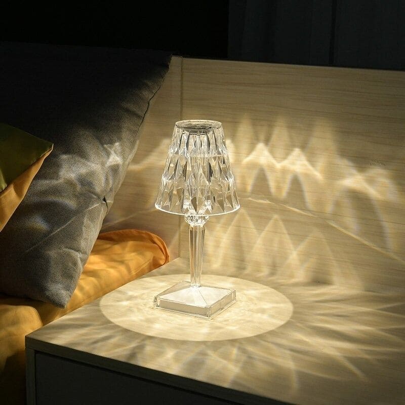 GlimmerLux - Touch Crystal Table Lamp with 3-Level Dimmer