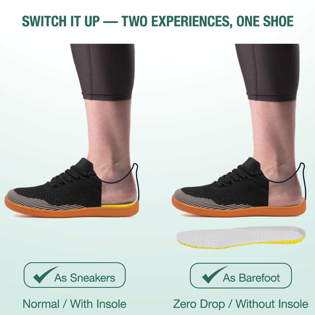 Freevo Hands-Free Barefoot Shoes - Black Gum