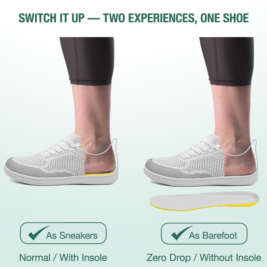 Freevo Hands-Free Barefoot Shoes - White