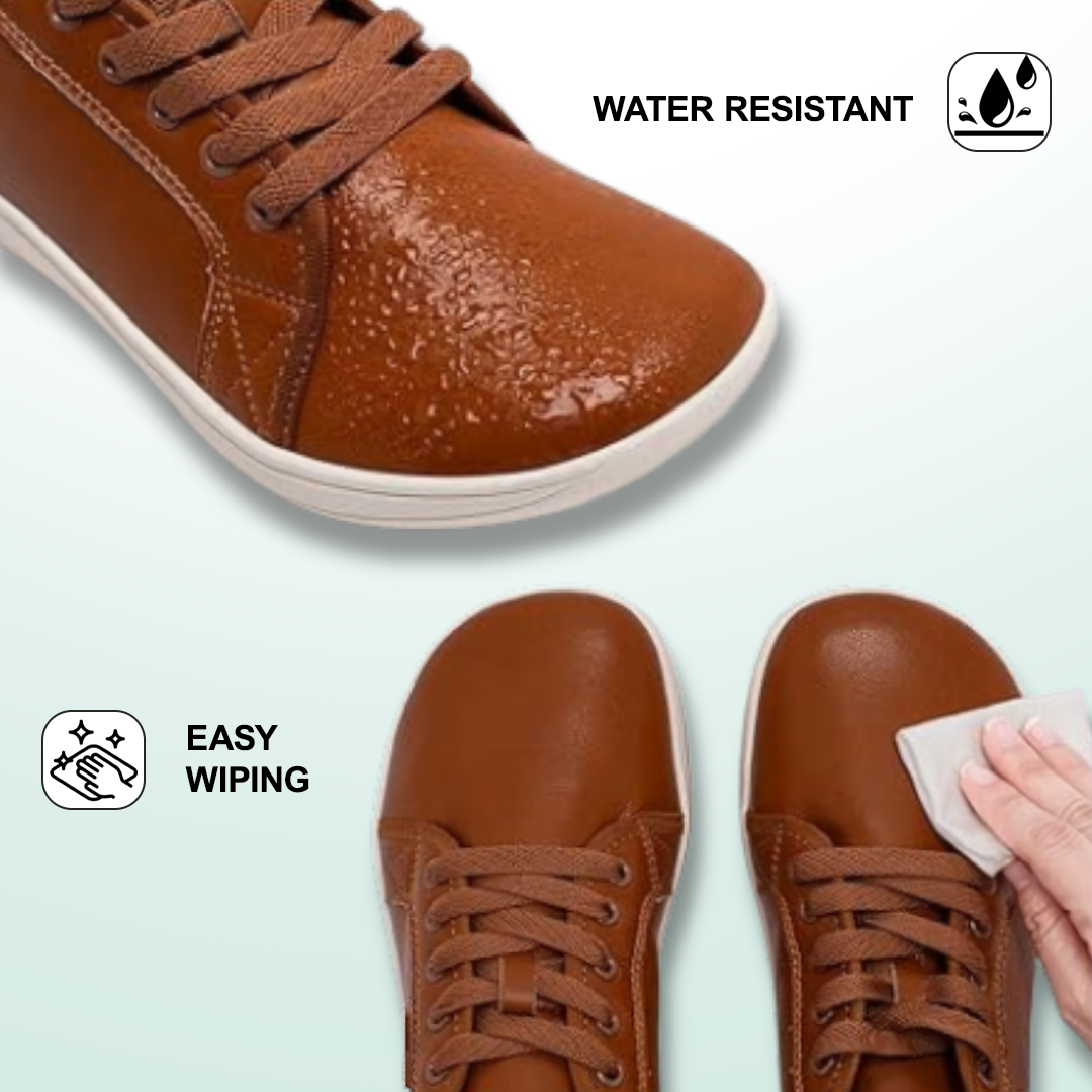 Lorry Vamp Leather Barefoot Shoes - Brown