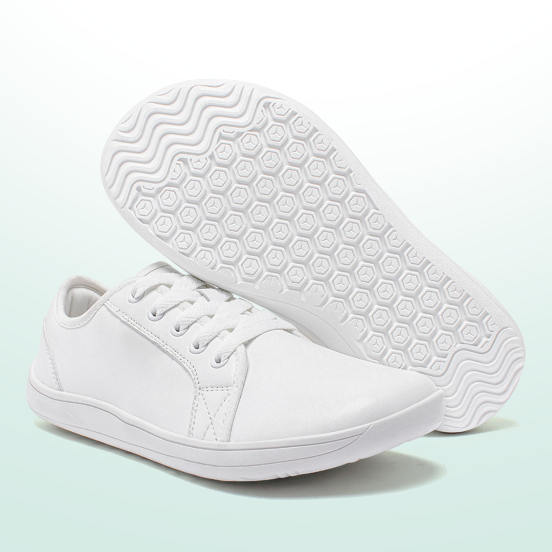 Lorry Vamp Leather Barefoot Shoes - White