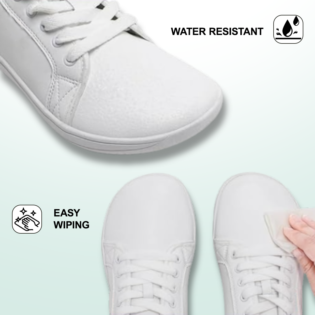 Lorry Vamp Leather Barefoot Shoes - White