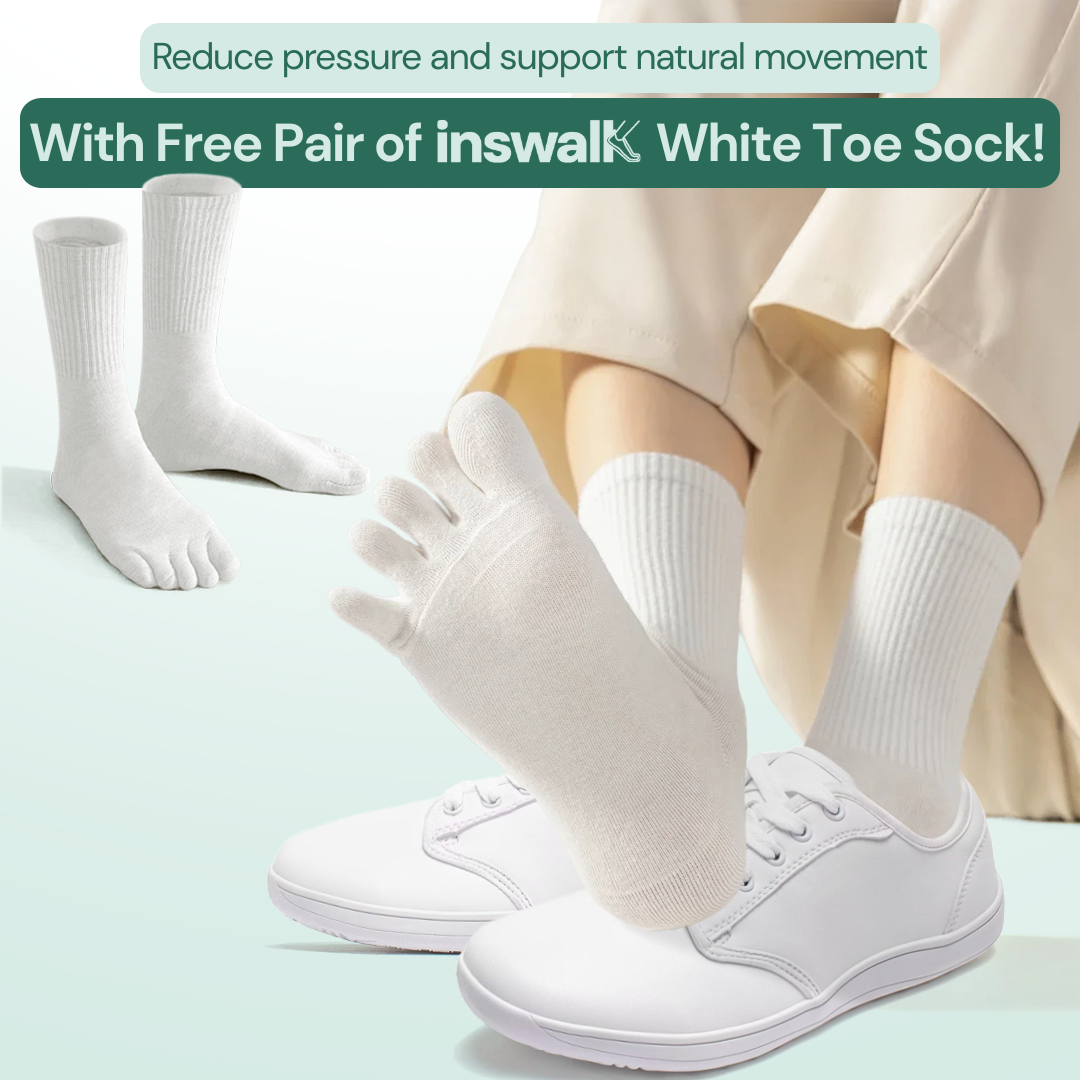 Lorry Vamp Leather Barefoot Shoes - White