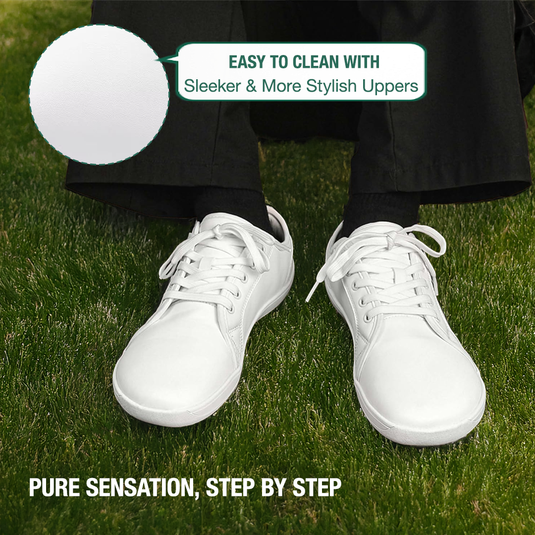 Lorry Vamp Leather Barefoot Shoes - White