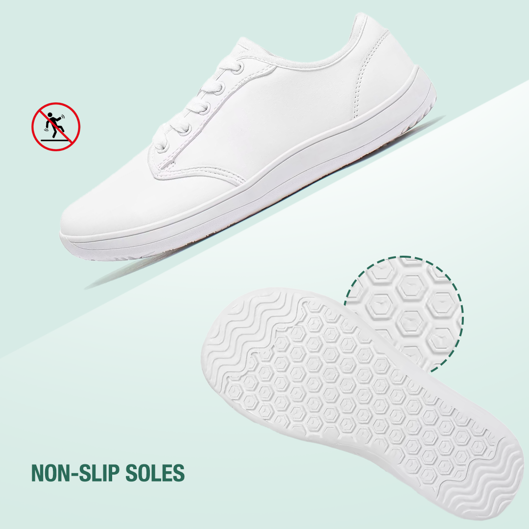 Lorry Vamp Leather Barefoot Shoes - White