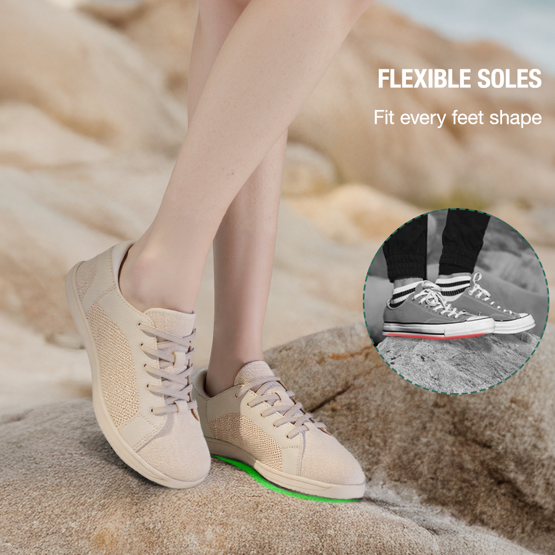 Mobivio Active Knit Barefoot Shoes - All Beige