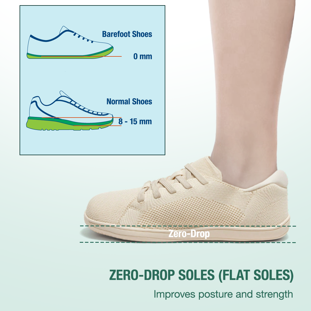 Mobivio Active Knit Barefoot Shoes - All Beige