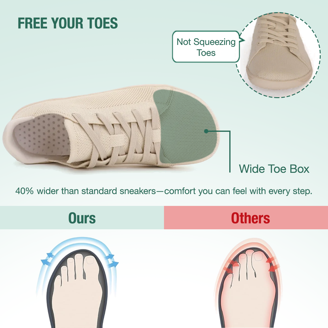 Mobivio Active Knit Barefoot Shoes - All Beige