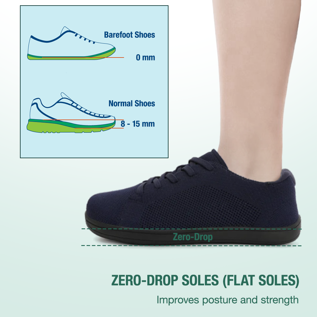 Mobivio Active Knit Barefoot Shoes - Navy Black
