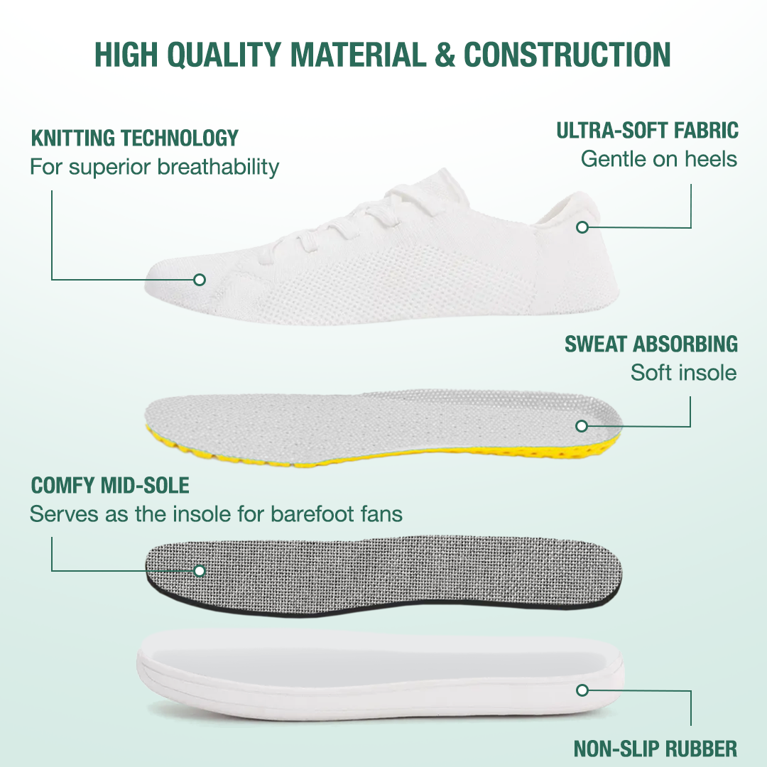Mobivio Barefoot Shoes - White
