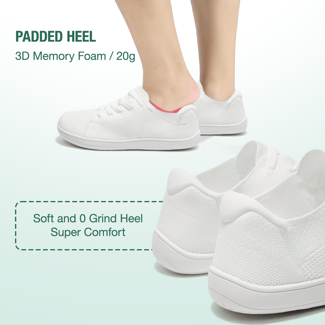 Mobivio Active Knit Barefoot Shoes - All White