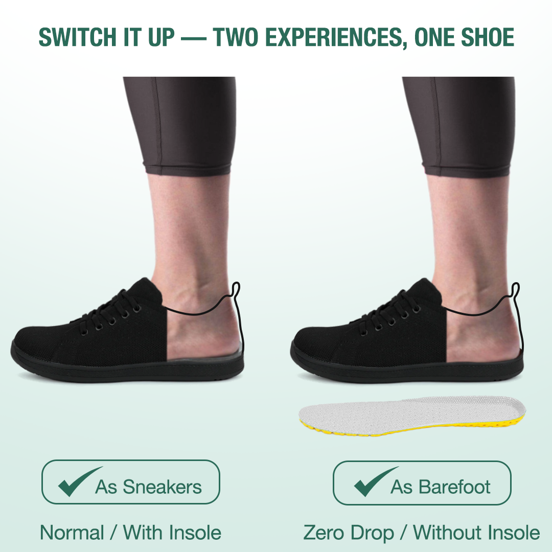 Mobivio Daily Knit Barefoot Shoes - All Black