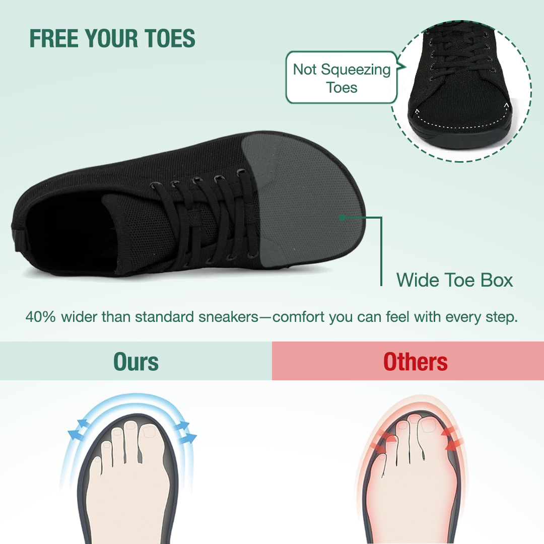 Mobivio Daily Knit Barefoot Shoes - All Black
