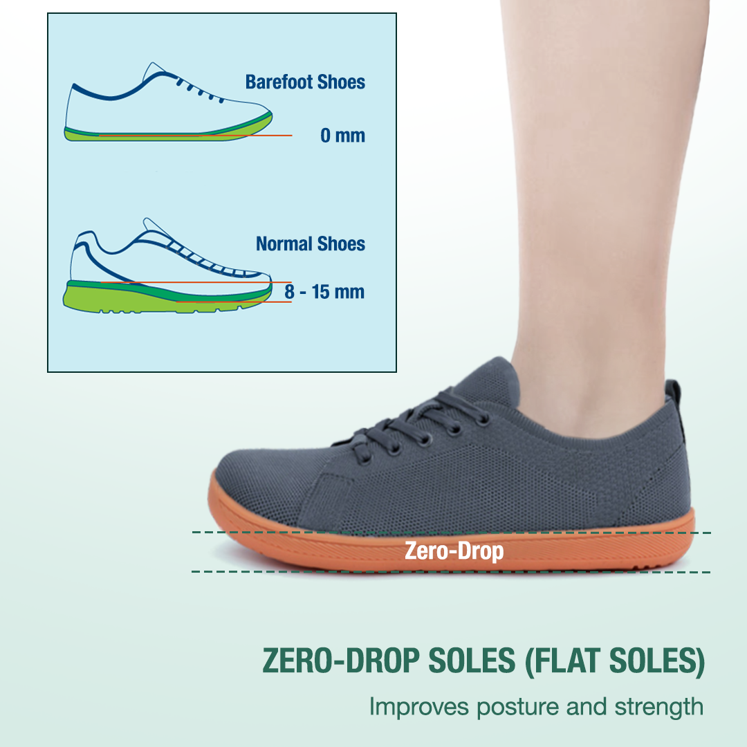 Mobivio Daily Knit Barefoot Shoes - Dark Grey Gum