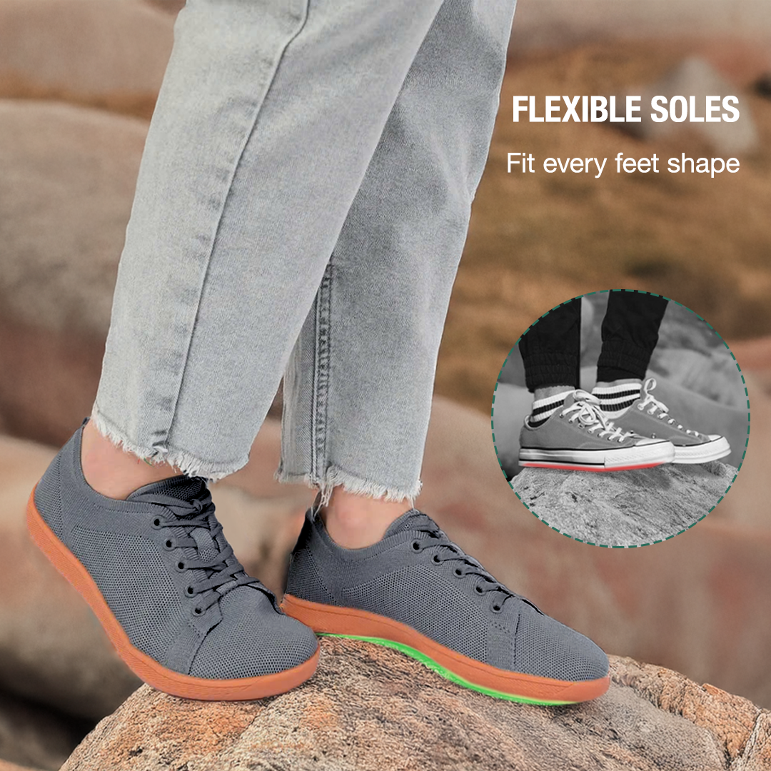 Mobivio Daily Knit Barefoot Shoes - Dark Grey Gum