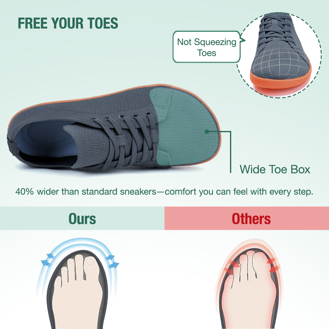 Mobivio Daily Knit Barefoot Shoes - Dark Grey Gum