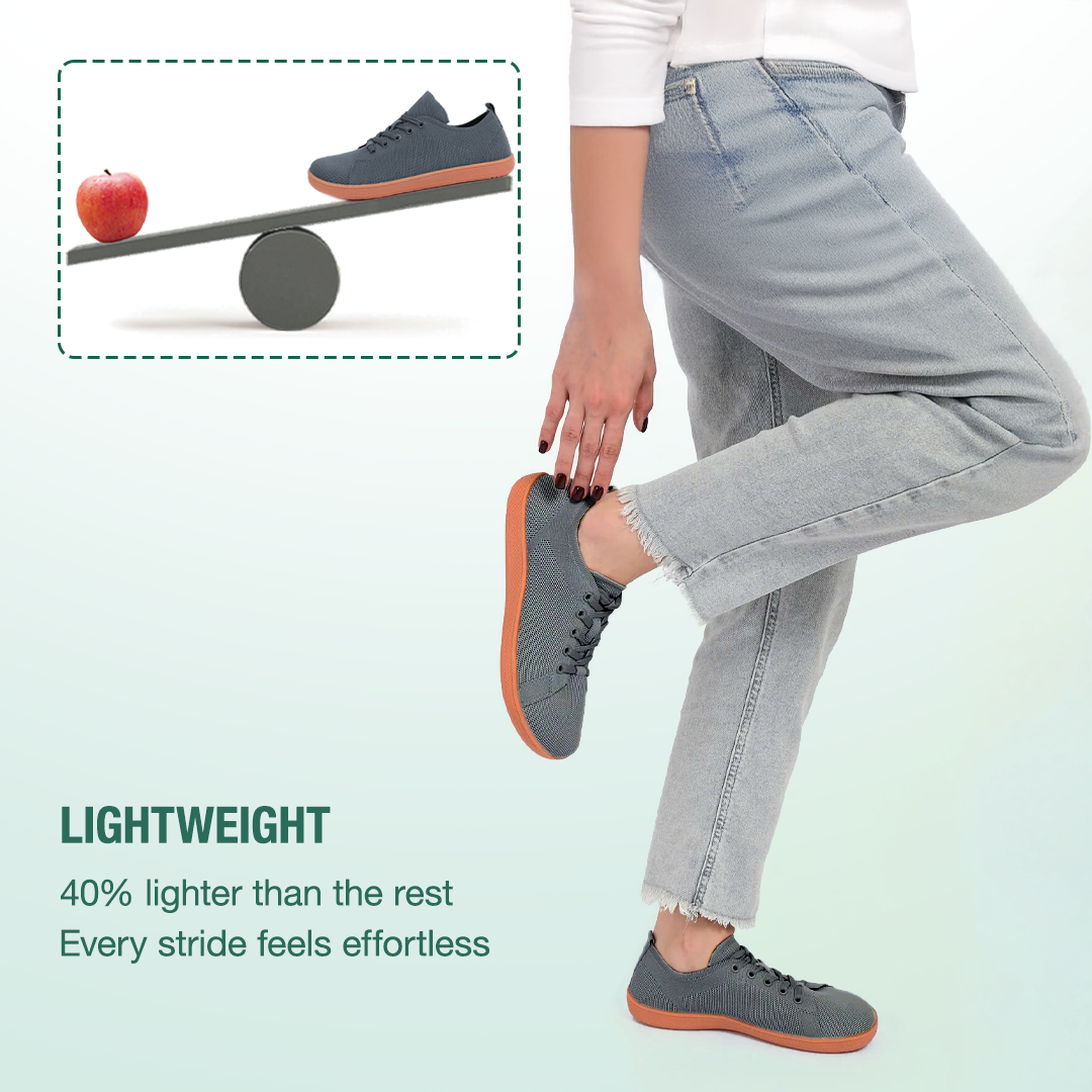 Mobivio Daily Knit Barefoot Shoes - Dark Grey Gum