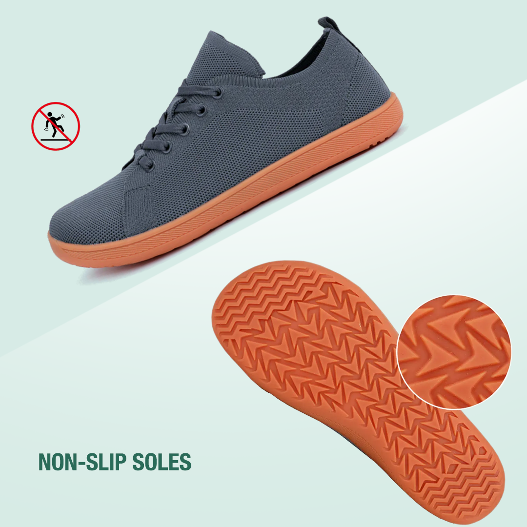 Mobivio Daily Knit Barefoot Shoes - Dark Grey Gum